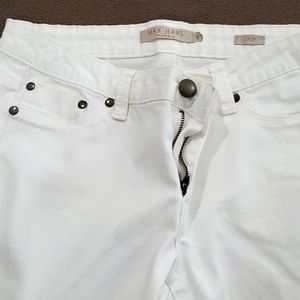 White skinny crop jeans